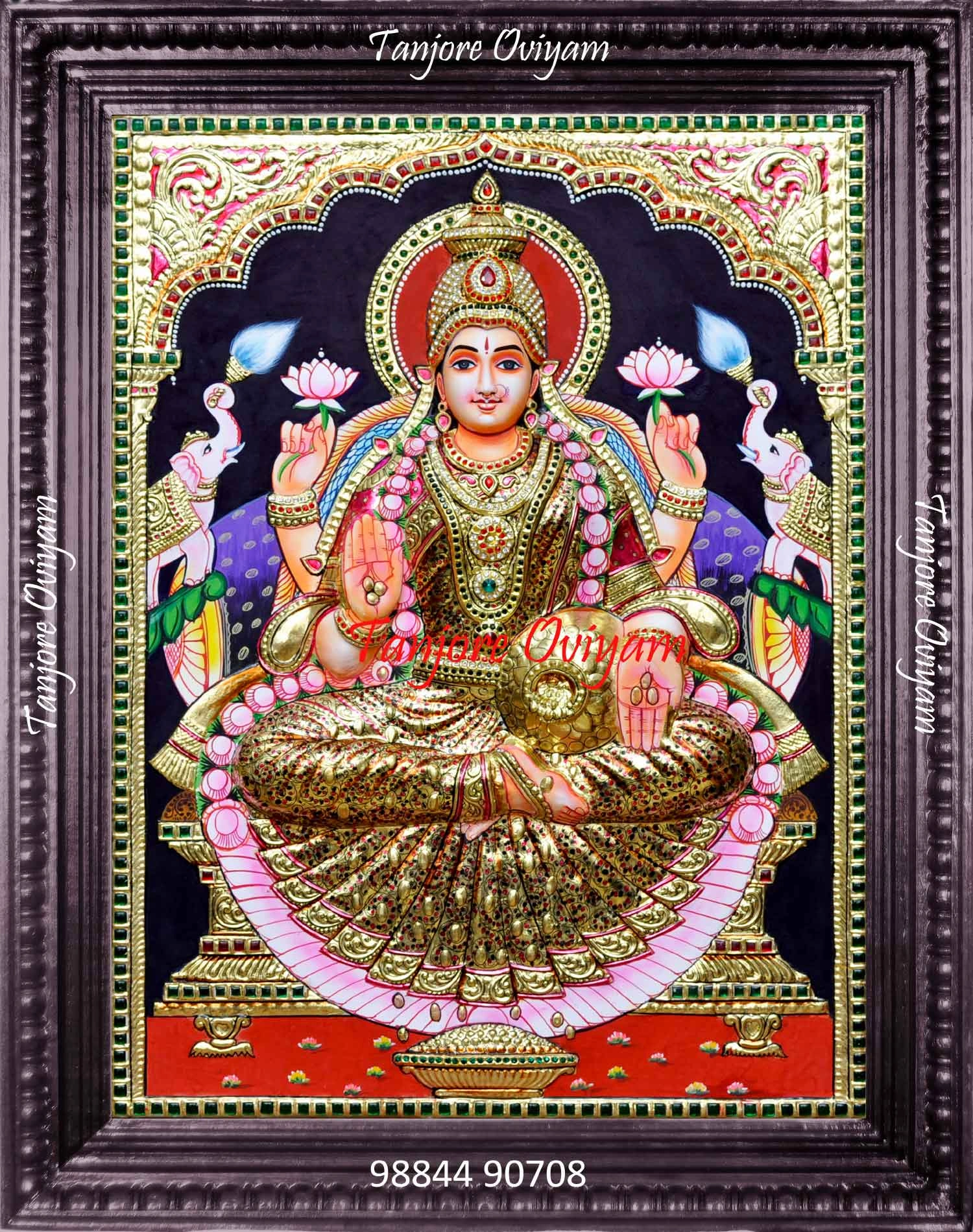 Embossed Gaja Lakshmi Painting